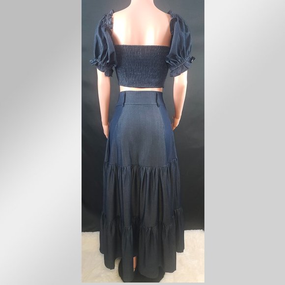 Two-piece top and skirt, Crop Top and Long skirt set. - Picture 5 of 8